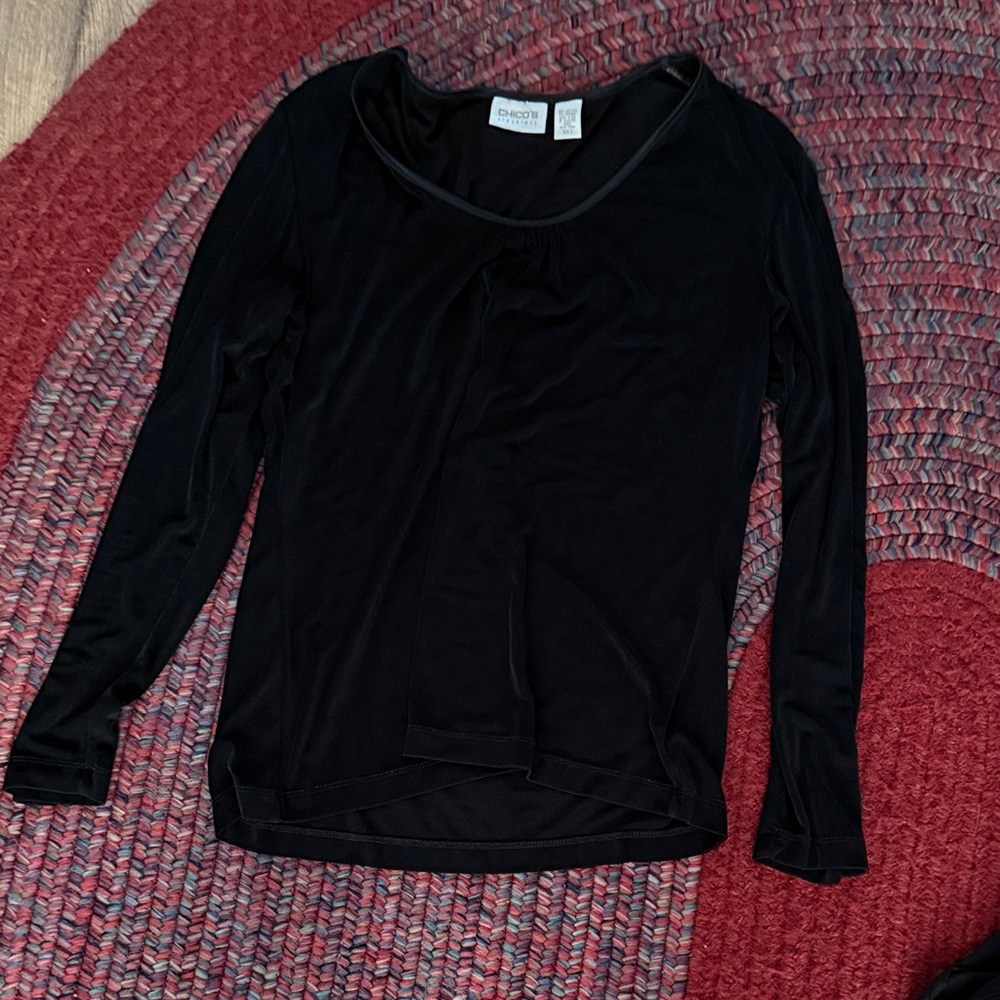 Chico's Black Long Sleeve Blouse